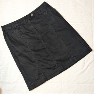 Talbots Petites Black Denim Skirt Knee Length Straight Fit Sz 10P Cotton